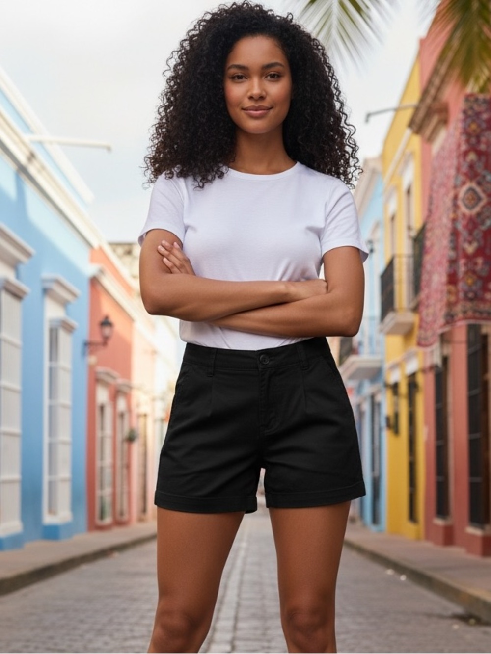 Nautica Black High-Rise Bermuda Shorts